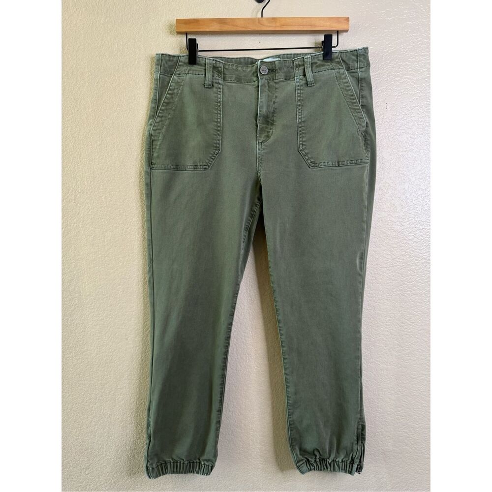 Paige Mayslie Jogger Womens 32 Vintage Ivy Green Midrise Utility Zip Ankle Pant